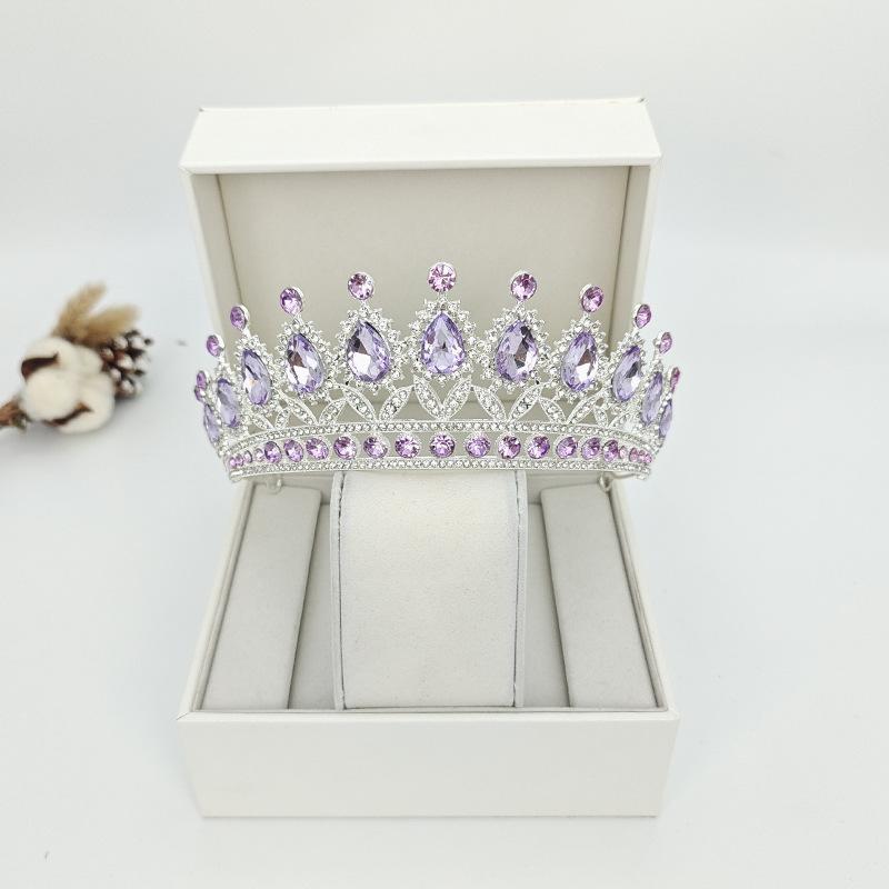 European Style Bridal Crown Accessories Tiara Wedding Dress Tiara Alloy Rhinestone Headband Queen Birthday Party Crown