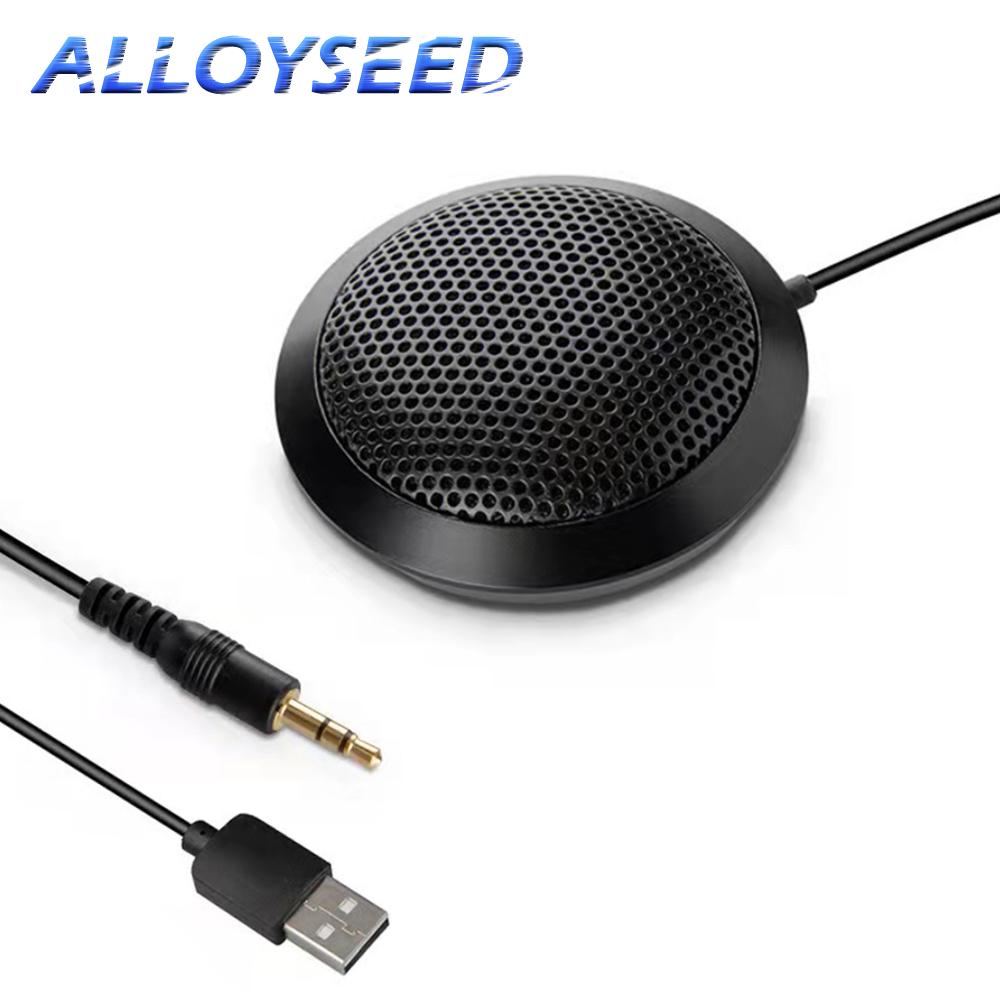 USB 3.5mm Conference Microphone USB Speakerphone Plug and Play 360° Voice Coverage Desktop PC Speaker 150CM Cable