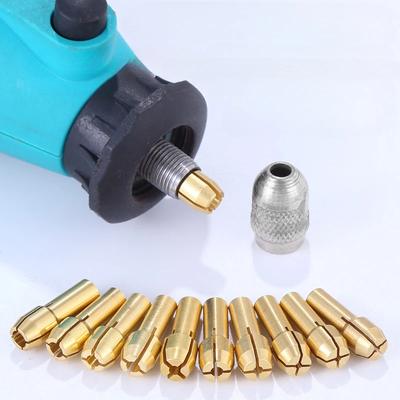 5/11 Adet/grup Mini Matkap Pirinç Pens Mandren Dremel Döner Alet için 0,5-3,2 mm Pirinç ve Somun Dremel Aksesuar Seti