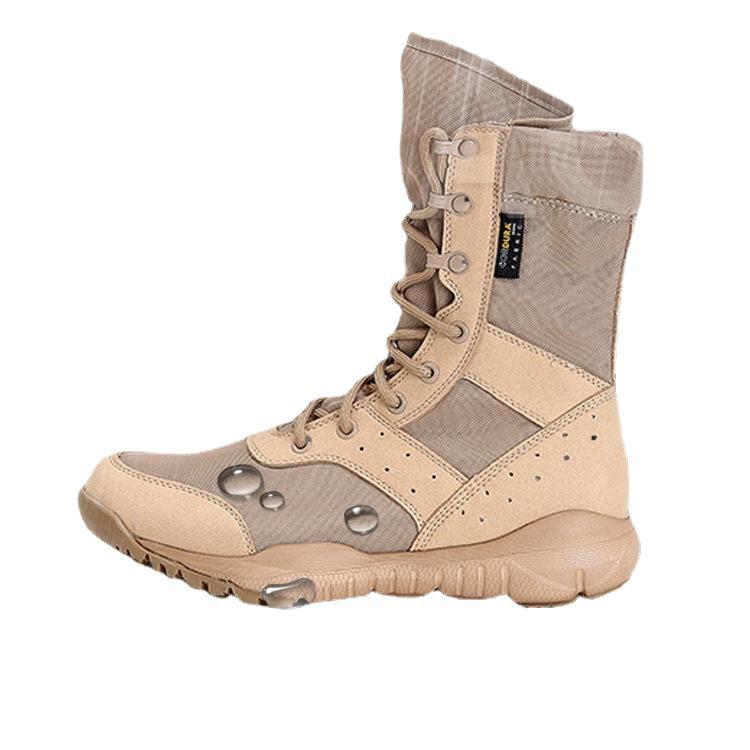 Fashion High Top Combat Breathable Desert Tactical Boots for Men All-Terrain Shoes with Shock Absorption Antiskid Outdoor Hiking Boot