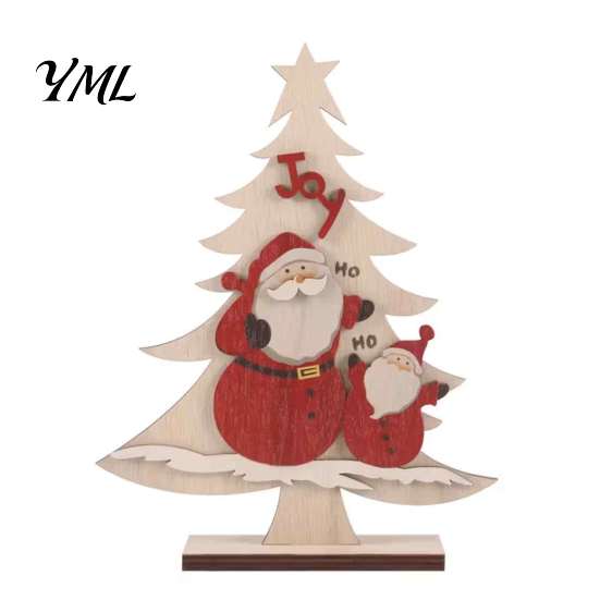Retro Christmas Snowman Ornaments Nordic Ornaments, Wood Reindeer Santa Claus Figurine, Indoor Holiday Table Rustic Desktop Decoration for Home