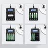 Intelligent 4-Slot Charger for 1.5V AA 3A Batteries LCD Screen & Convenient USB Type C Port Charaging Station
