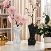1 Piece of Artistic Human-Shaped Vase Ornament, Black and White Minimalist Style, Living Room Tabletop Flower Arrangement Vessel, Home Decor Creative