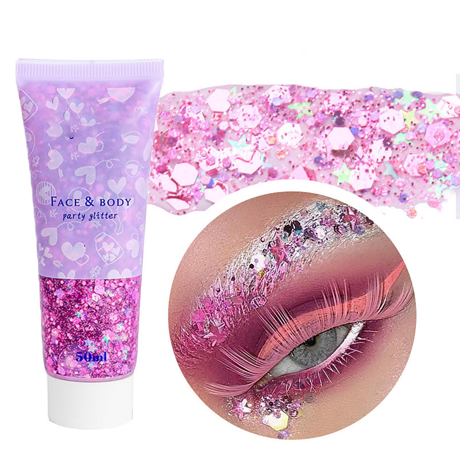 

Набор для макияжа Festival Glitter - краска для лица, крупные блестки, блестки для глаз, губ, волос и ногтей - аксессуары для рейва, марди гра и вечеринок 50 мл One Size розовый