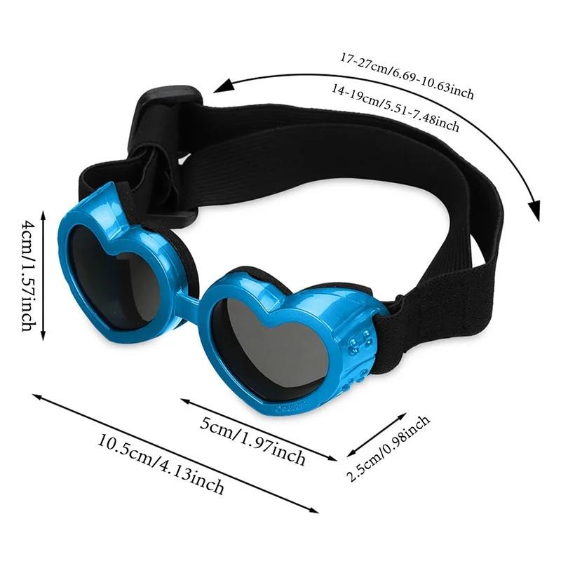 Pet Glasses Dog Cat Sunshade Glasses Heart Shape UV Windproof Goggles Cute Headwear Pet Decor Photography Prop Pet Supplies Gift