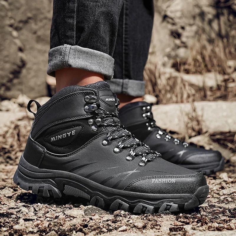 Chaussures de Randonnée Extérieure Homme Antidérapantes Résistantes à l'Usure Chaussures de Sport Homme à Lacets Confortables Douces Respirantes Baskets Décontractées