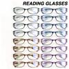 16Pcs Fashionable Striped Frame Reading Glasses High-Definition Lenses Ladies' Elegant Reading Glasses Comfortable Wearing
