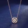 925 Sterling Silver Four-Leaf Clover Necklace: Lively Forest Style, Light Luxury, Versatile Jewelry for Women