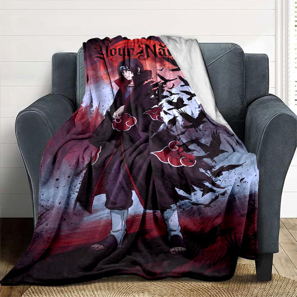 Naruto Character Customize Text Blanket Gift Customizable Blanket Soft Warm Cozy Perfect for Sofa Home Decor Couch Office Four Seasons Universal