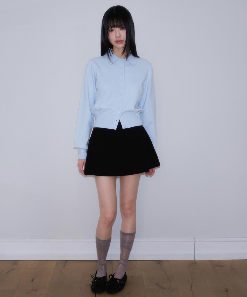 ROSEFRANTZ Frill Waist Pintuck Miniskirt [Black]