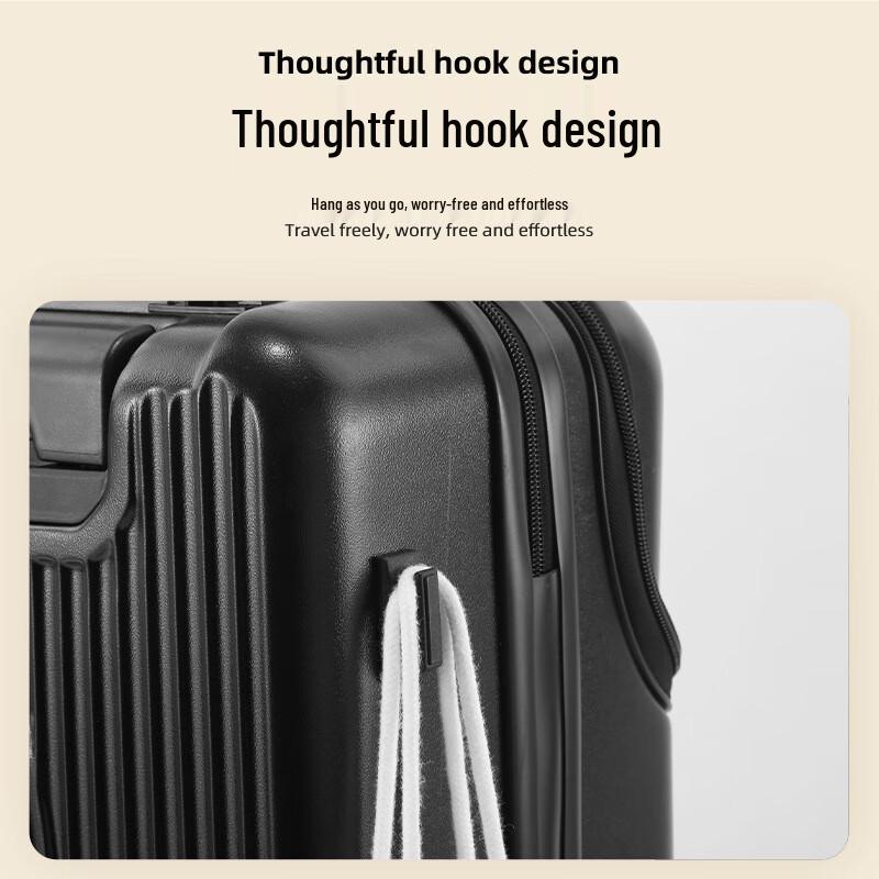Front Opening Travel Suitcase with USB and Cup Holder
