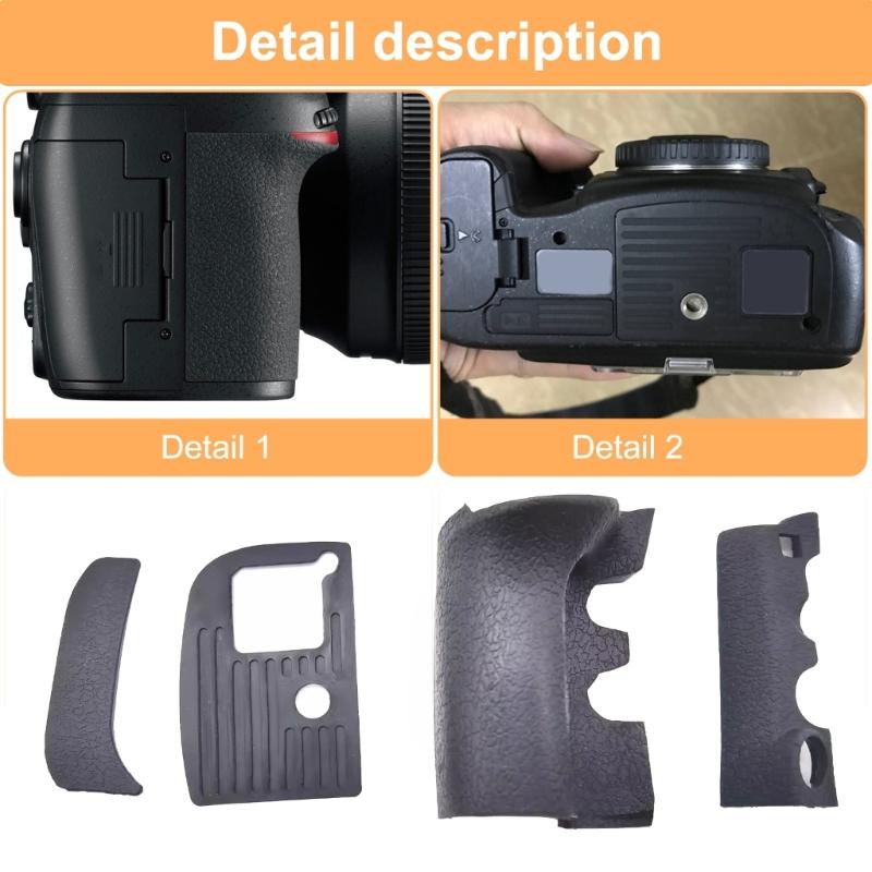 DSLR Camera Body Wrap Rubber Case Left Side + Bottom Skin Cover with Self-adhesive Tape Repair for D800