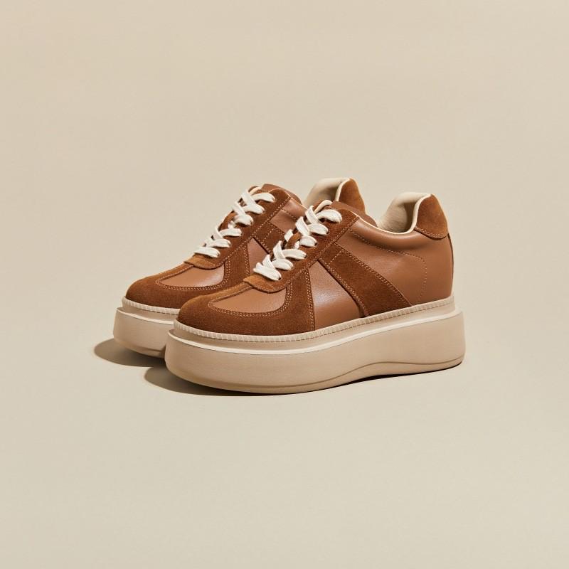 8cm Binnenhoogte Dames Platform Schoenen in Duitse Stijl - Lente Sportsneakers