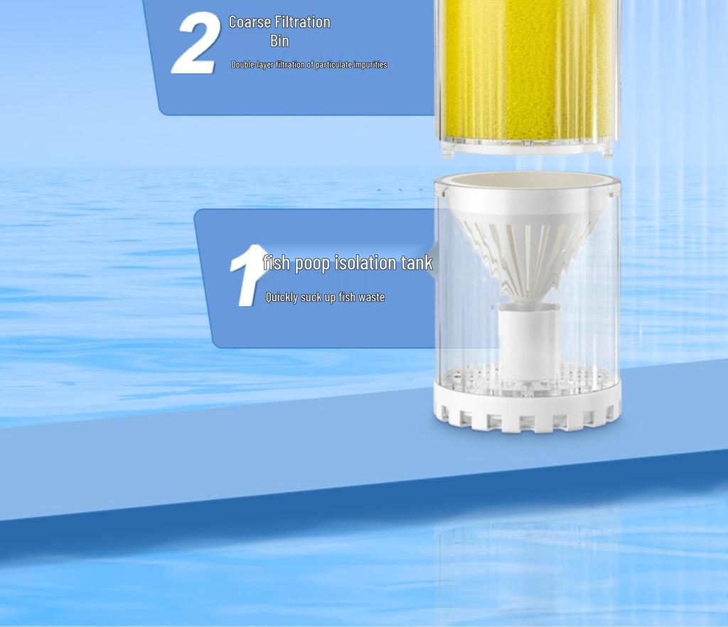 Silent All-in-One Fish Tank Filter with Built-in Oxygenation and Water Circulation