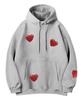 Tam Kalp Polar Astarlı Kapüşonlu Sweatshirt Gri