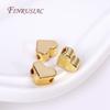Spacer Separator Bead For Bracelet Necklace Supplies 2 Types 18K Gold Plated Brass Metal Heart Beads DIY Jewelry Making Findings
