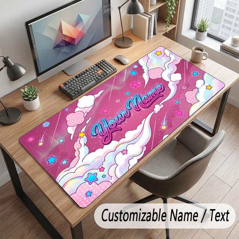 Tappetino Mouse Personalizzato Tema Paesaggio Montano Stampa Personalizzata Nome Testo Tappetino da Scrivania per Decorazione Tavolo Ufficio di Casa