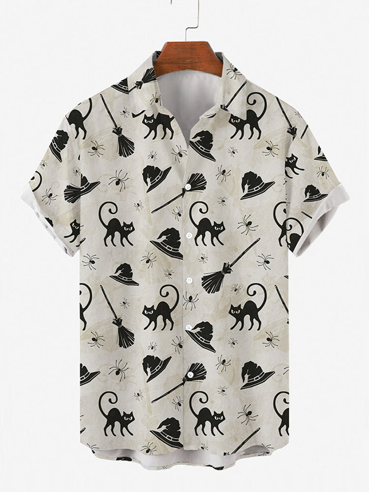 Men'S Cute Cat Printed Casual Shirt Daily Wear 3D Printing Classic Short Sleeve Shirt Fashion Hawaiian Shirts For Women Hrajuku