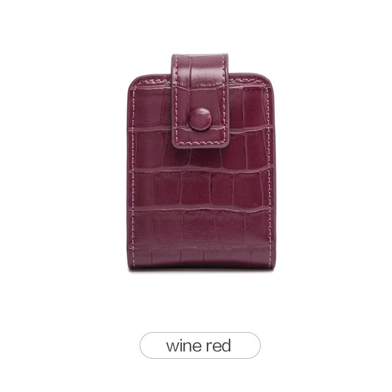 

Мини-портативная сумочка для помады с зеркалом, минималистичная маленькая косметичка с кнопкой, тисненый крокодиловый женский футляр для хранения косметики