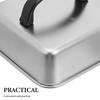 Square Grill Cover Stainless Steel 10x10x2 Basting Dome Cheese Melting Steaming Lid Griddle Splatter Guard Bbq Cooking Cover