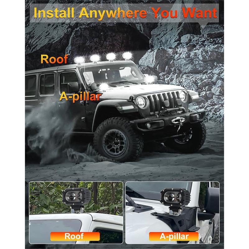 1/2 peças Luzes de neblina para motocicleta LED Lâmpada de neblina auxiliar Amarelo Branco Holofote Luz de direção Luzes de trabalho Universal para caminhão SVU UTV