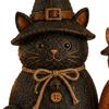 Halloween Table Decorations 3Pcs Witch Cat Dog Statues, Resin Rustic Farmhouse Small Harvest Figures Ornaments for Autumn Thanksgiving, Fireplace