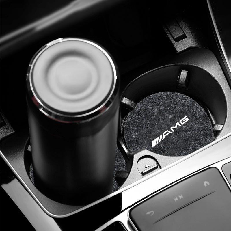 ZQE1  Car Water  Coaster Pad Non-slip Mat For Mercedes Benz AMG W204 W205 W203 W211 W212 W213 W201 W210 W124 W126 Auto Accessories