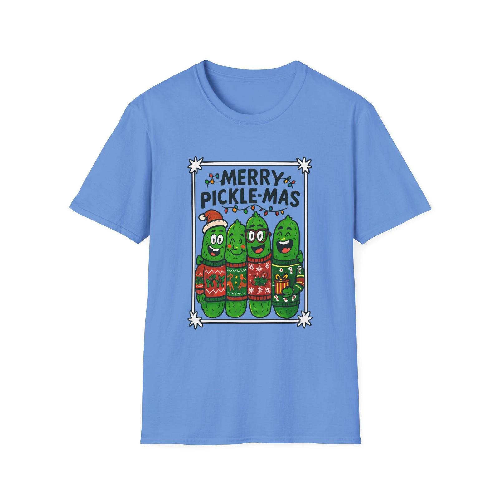 Unisex Softstyle T-Shirt Mens Womens Tees Top Funny Pickle Family Ugly Christmas Sweater Holiday L