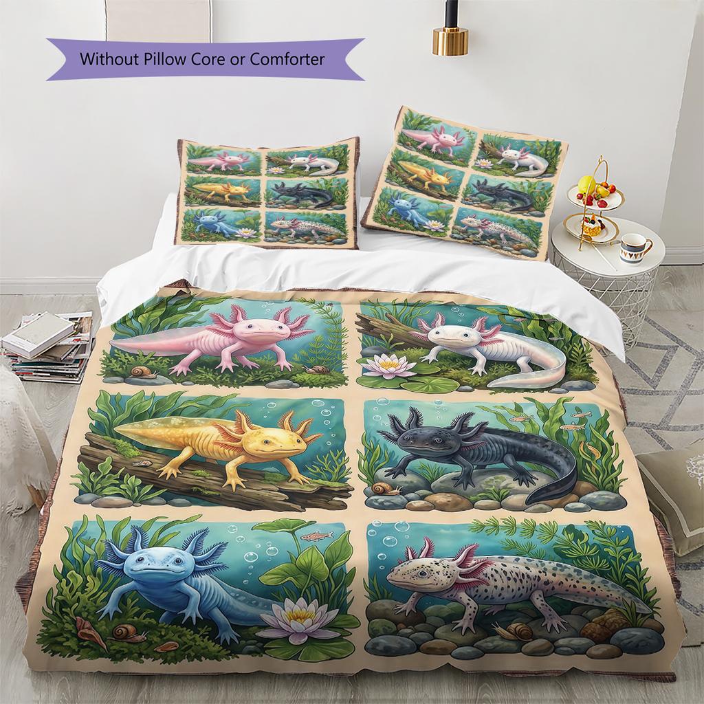Retro Ölgemälde Tiere Muster Bettwäsche, Steppbett Set Bettbezug Kissenbezug Zuhause Geburtstagsgeschenk (1 Bettbezug + 2 Kissenbezüge, ohne Füllung)