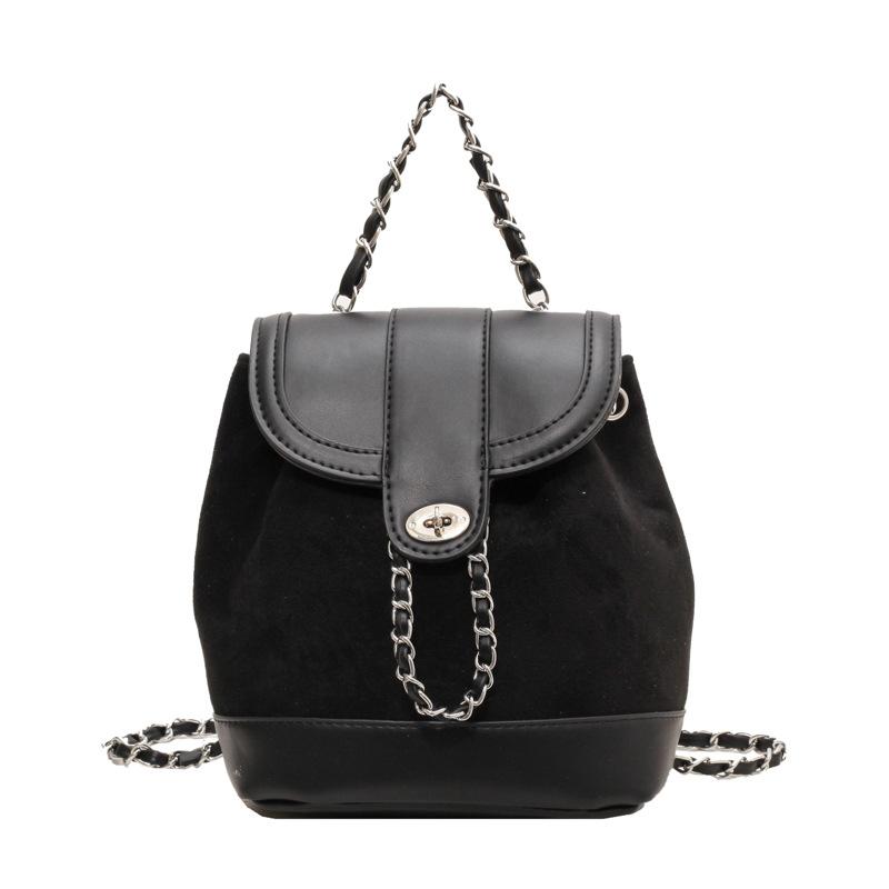 

Премиум ретро замшевый цепной рюкзак женский повседневный модный сумка через плечо рюкзак-ведро 20*12*19