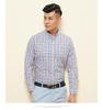 Men's Slim Fit Plaid Striped Pure Cotton Shirt