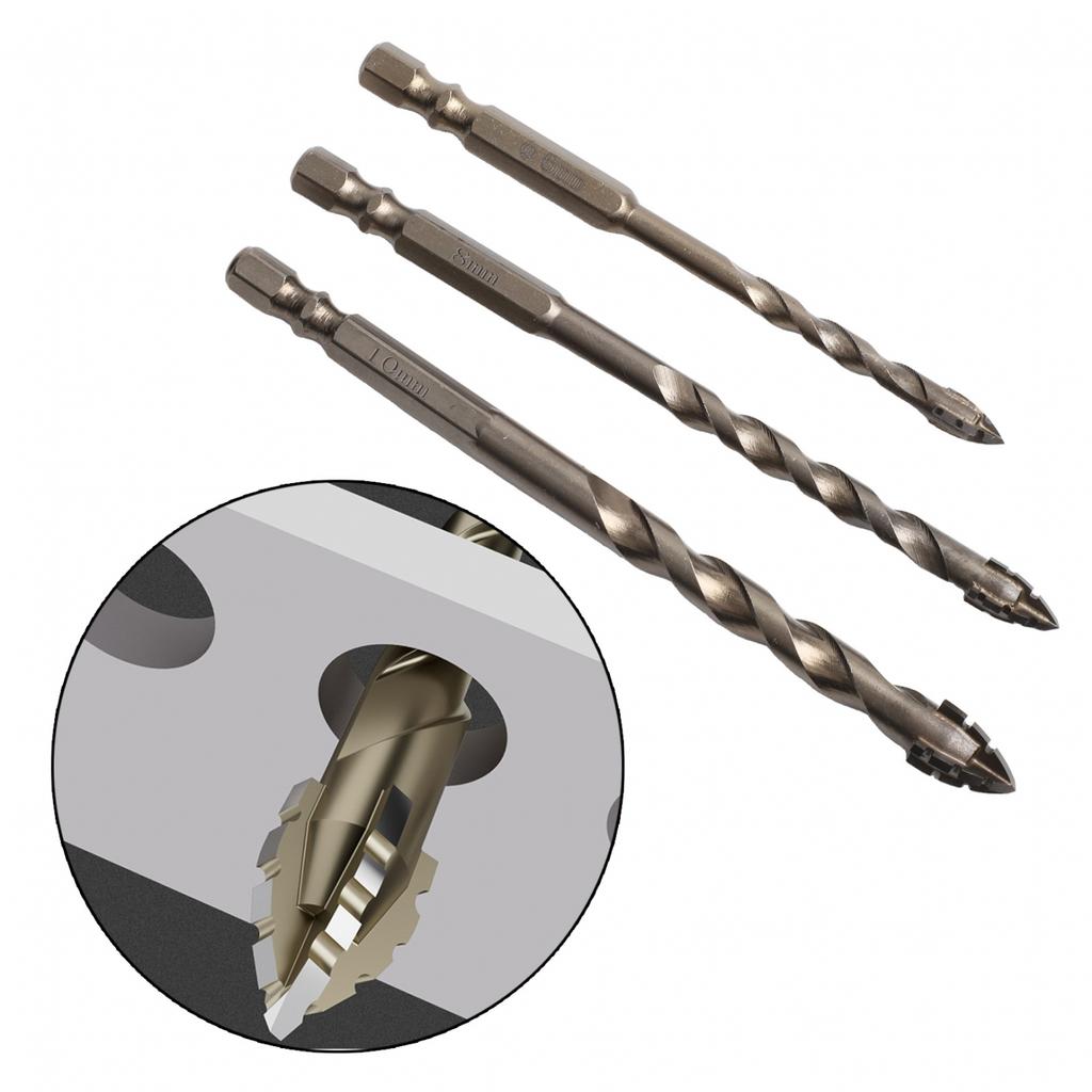 Tungsten Steel Triangle Drill Bit Set 3pcs Perfect for Tile Applications