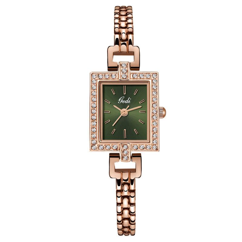 High Value Alloy Bracelet Watch Medieval Small Square Plate Exquisite Quartz Watch Women'S Small Light Luxury Waterproof Watch