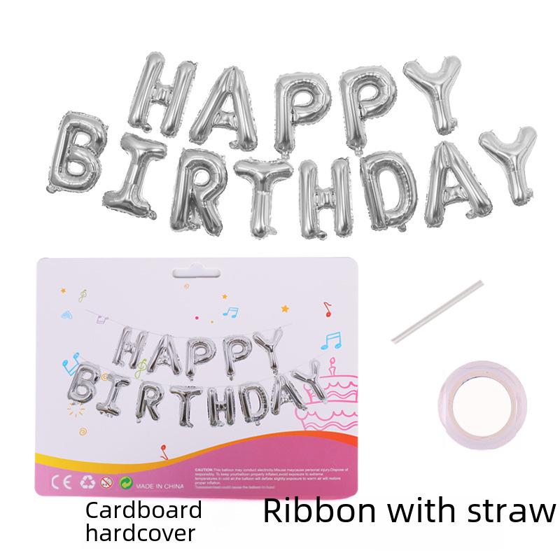 Beautiful Birthday Balloon Set: Happy Birthday Letter Aluminum Foil Decorations