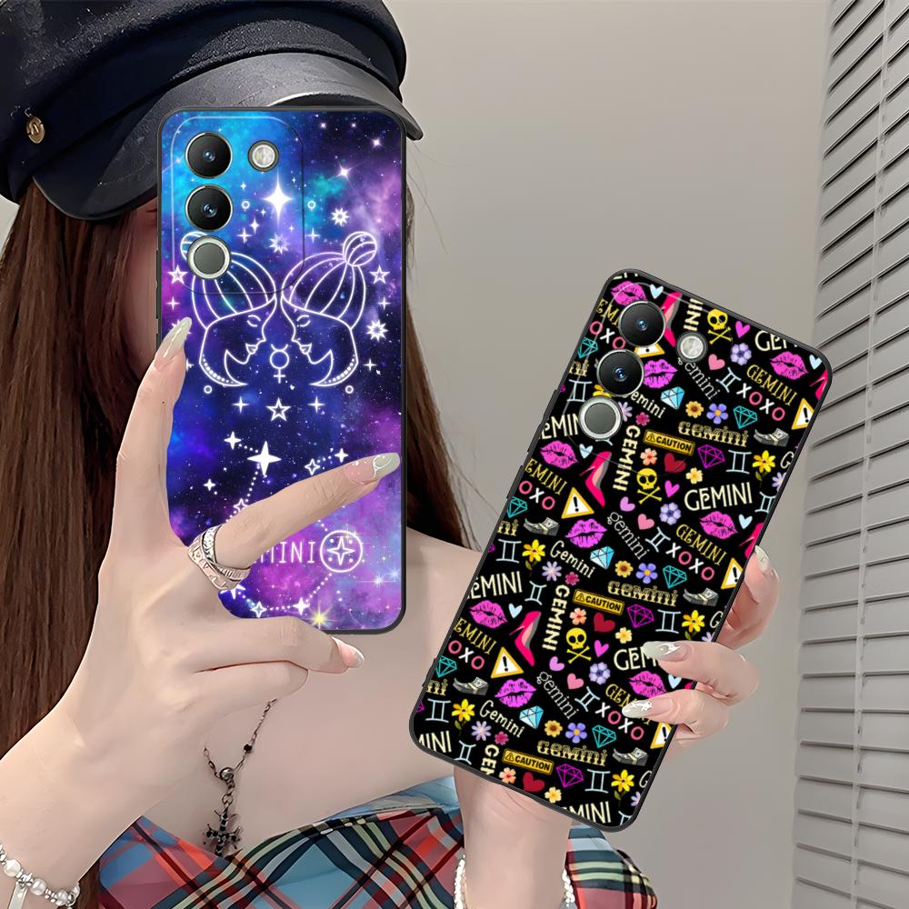 Zodiac Sign Gemini Mobile Phone Case for VIVO V60 V50 V40 V30 V29 V27 V25 V23 Pro Lite 5G Colorful Printing Cover Cover Pretty