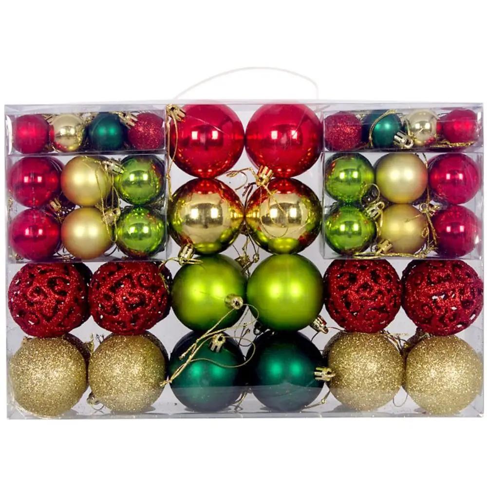 100PCS Fashion Plastic Christmas Ball Set 18 Colors 8cm Christmas Tree Balls Suspensable Xmas Baubles Showcase