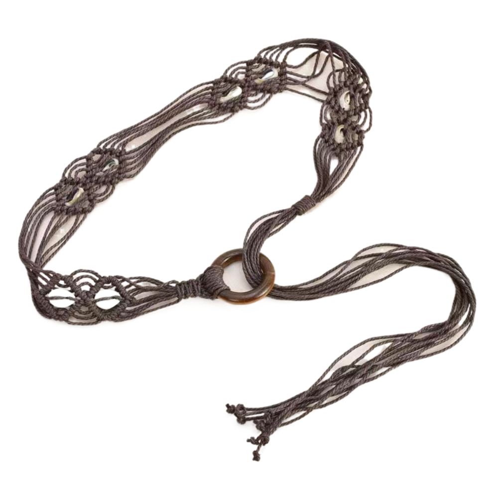 Bohemia Braided Waist Chain Versatile Lace-up Waist Belt Retro Tie Waist Rope  Women's Fashion