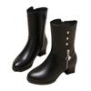 New Style Shoes: Fleece, Thickened, Comfortable and Warm Mid-calf Boots, Casual Women's Leather Boots