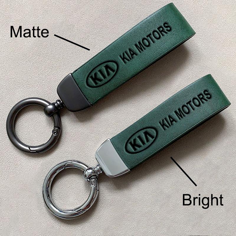 Luxus-Leder Autoschlüsselanhänger Bedrucktes Logo Schlüsselanhänger Zubehör für KIA K9 Sportage Niro K5 Carnival EV6 EV9 EV3 K8 Stinger Forte hbwjx00
