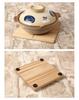 KATOMOKU Natural Wood Coasters (Set of 4) - Made from wood sourced from the mountains of Gifu Prefecture. 95 x 95 x 9mm. Made in Japan. (km-17NA)