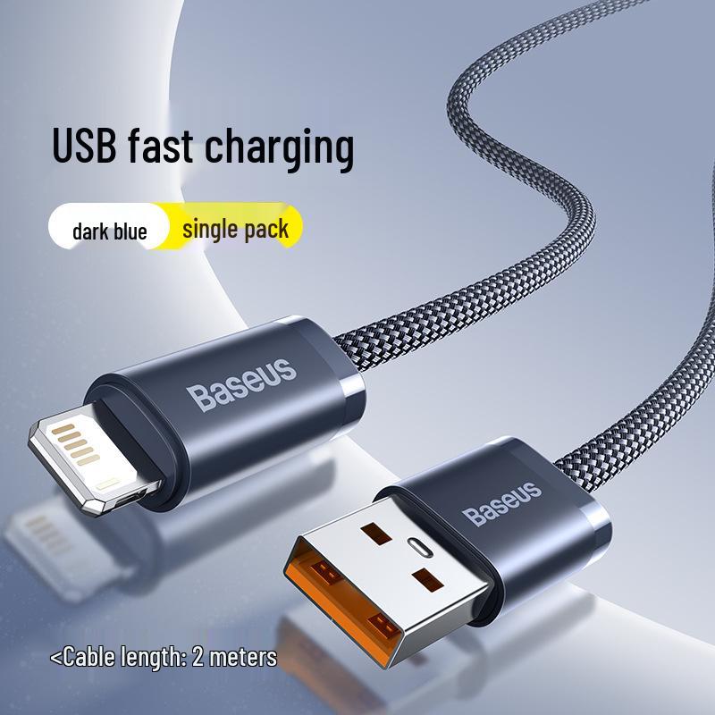 Baseus Fast Charging Cable for iPhone 12/13/14/16/17Pro & Car USB Adapter