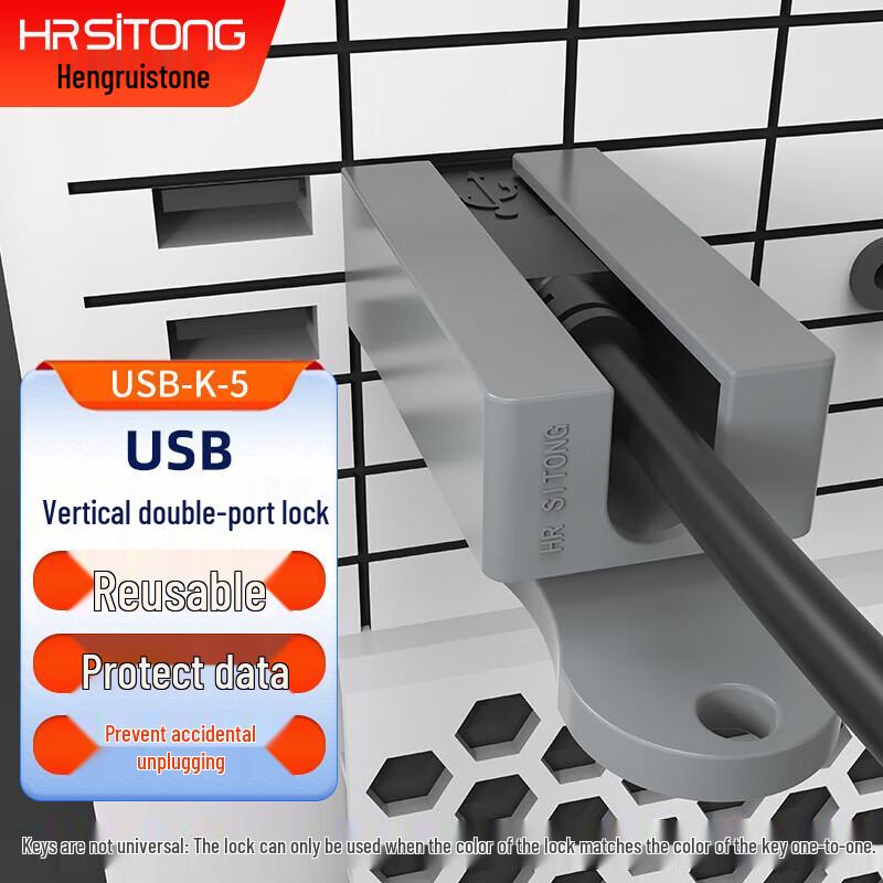 Hengruistong USB Anti-Theft Vertical Dual-Port Lock