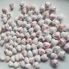 Perline in Ceramica Dipinta Tulipano e Farfalla Rosa Retrò per Braccialetti e Collane Fai da Te