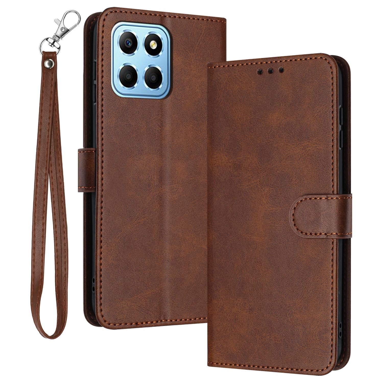 

Leather Phone Cases for Honor X8 5G/Play6C 4G/X6 4G/X6s 4G/70 Lite 5G Wholesale Calf Texture Cover Brown