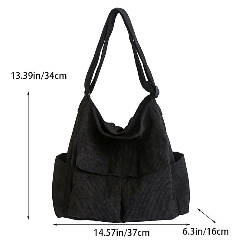 Cord Damen Schultertasche Großes Fassungsvermögen Vintage Messenger Bag Unisex Umhängetasche