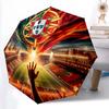 1pc Football team Umbrella Portable Folding Umbrella Iron Frame Hole Bone Structure Outdoor Home Umbrella