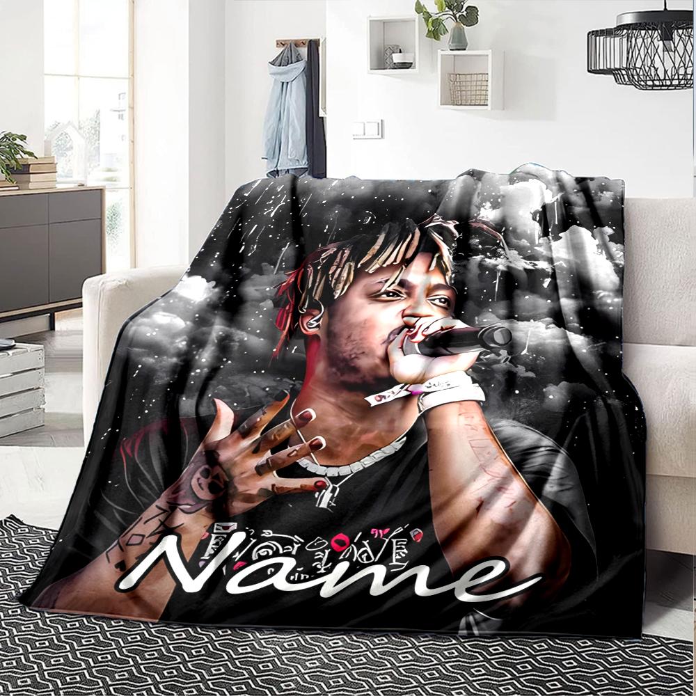 Customiz Name Personality Juice WRLD Blanket Soft &Warm Sofa Office Bed Travel Lunch Break Blanket, Gift Suitable All Seasons