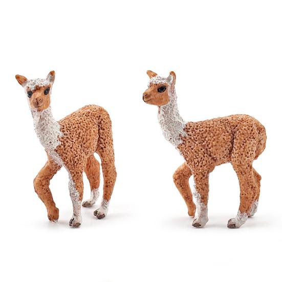 Animal Figurine Simulation Donkey Alpaca Red Deer Sheep Animal Model Toys Desktop Ornament Gift for Home
