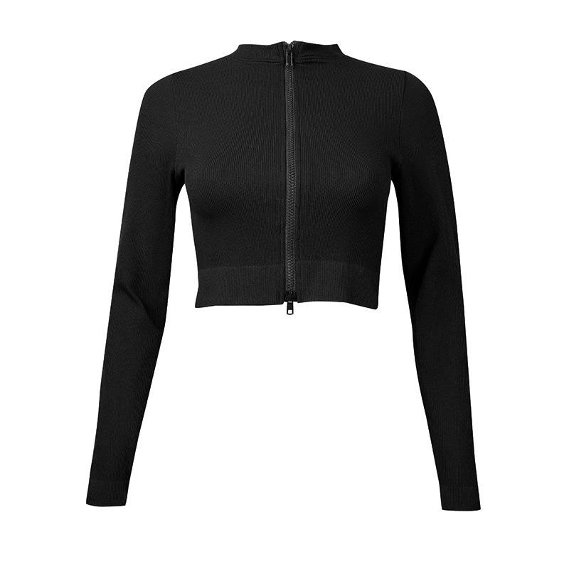 

Куртка для йоги Slim Fit с длинным рукавом и застежкой-молнией - Повседневный, Спортивный, Топ для бега и фитнеса Extra Large