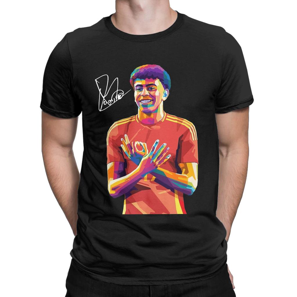 Lamine Yamal Vintage Football Graphic T Shirt Y2k Oversized Unisex Crewneck Short Sleeve Casual Birthday Gift Streetwear Fan Tee